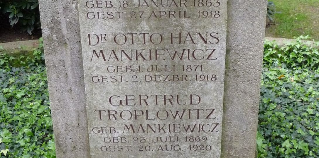 Grób Oscara Troplowitza w Hamburgu, fot. W. Mszyca