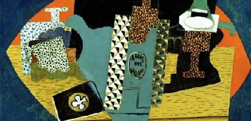 Pablo_Picasso,_1916,_L'anis_del_mono_(Bottle_of_Anis_del_Mono)_oil_on_canvas,_46_x_54.6_cm,_Detroit_Institute_of_Arts,_Michigan, źródlo: Wikipedia