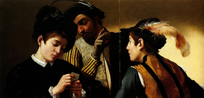 Caravaggio, Grający w karty, w zbiorach Kimbell Art Museum