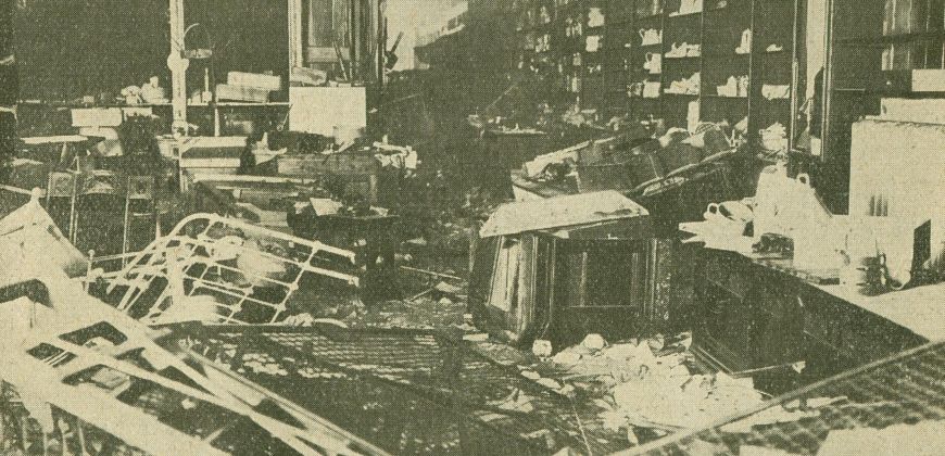 Zdemolowany sklep Czaplińskiego