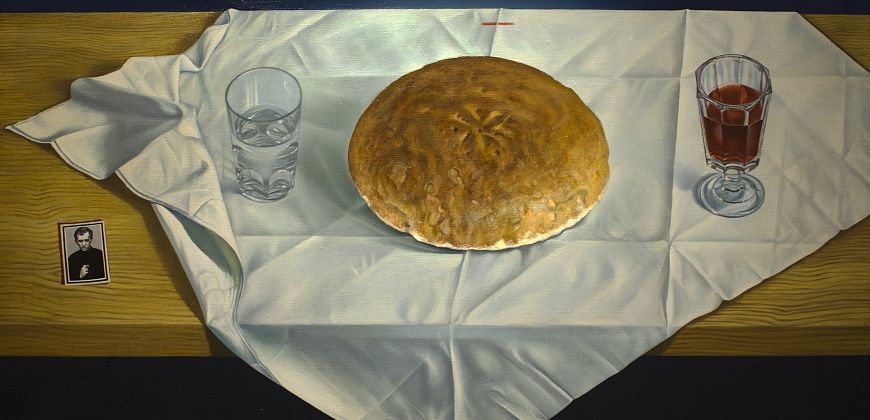 Marian Kępiński – Sacrum – 1984r., olej na płótnie. 46,5x74 cm, wł. Muzeum Archidiecezji Warszawskiej