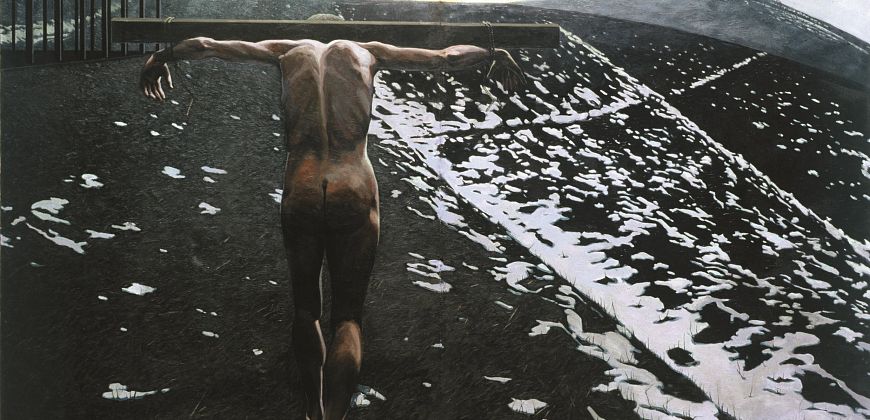 Tadeusz Boruta - Via Crucis, 1986, olej na płótnie, wym. 215 x 290 cm, wł. Jerzy Skolimowski