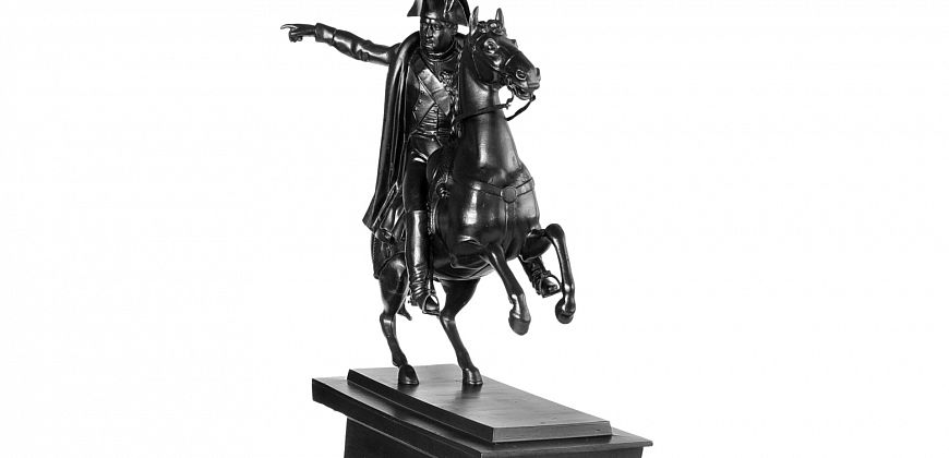 Napoleon na koniu, odlew żeliwny, Królewska Odlewnia Żelaza, ok. 1830 r., zbiory Muzeum w Gliwicach.