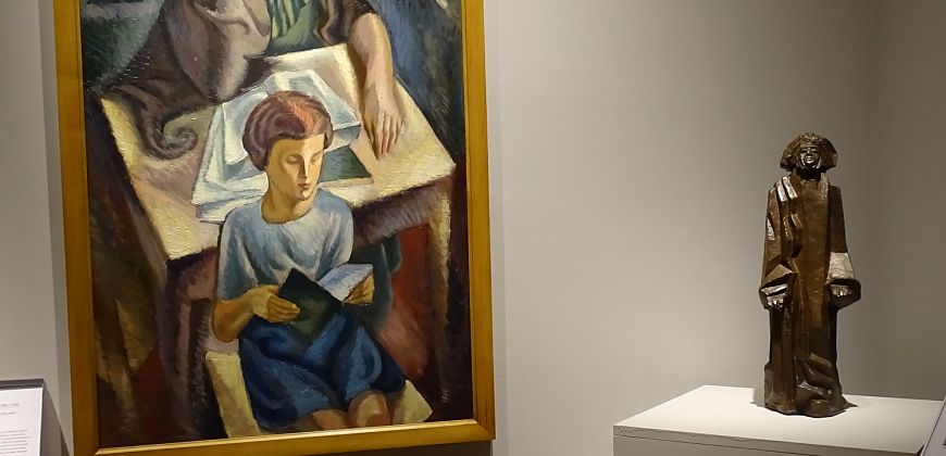 Obraz "Nauka czytania" Zbigniewa Pronaszki na wystawie w Willi Caro, fot. R.B. Bartkowski