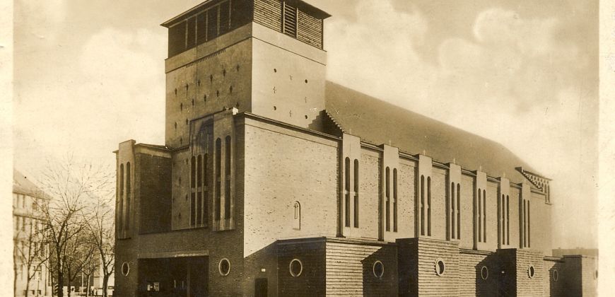Kościół pw. Chrystusa Króla (DieChristus-König-Kirche), lata 40. XX w., (ź:) Zbiory Muzeum w Gliwicach