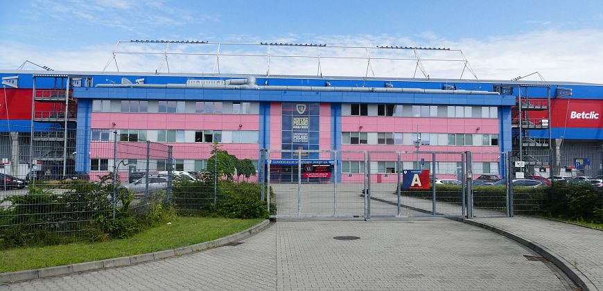 Wejście główne na Stadion GKS „Piast”, 2023 r., fot. L. Węglorz, (ź:) Archiwum Muzeum w Gliwicach