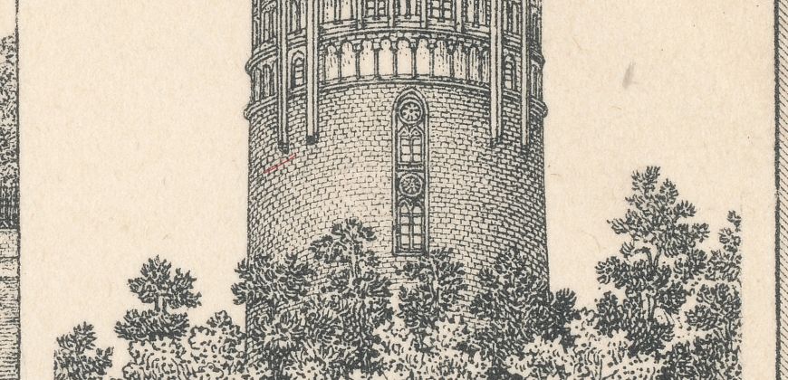 Wieża wodna w Dzielnicy Leśnej (Zatorzu), ok. 1899 r. (ź:) Zbiory Muzeum w Gliwicach