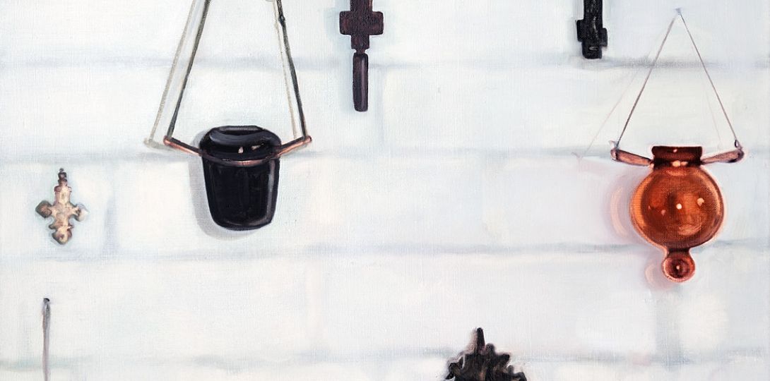 Beata Stankiewicz, Ołtarzyk Nowosielskiego, Nowosielski's Shrine, 2022, olej, płótno, 110x70