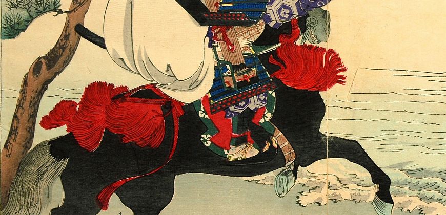 Drzeworyt "Atsumori i Kumagai", 1898, zbiory Muzeum w Gliwicach