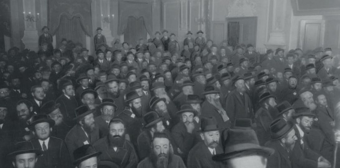 Agudath Israel, Ortodoksyjni Żydzi - członkowie Związku Izraela podczas konferencji, Źródło Narodowe Archiwum Cyfrowe