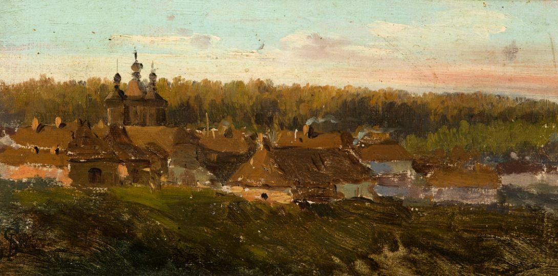 Józef Szermentowski, Wieś wołyńska, ok. 1864, ze zbiorów Muzeum Narodowego w Krakowie