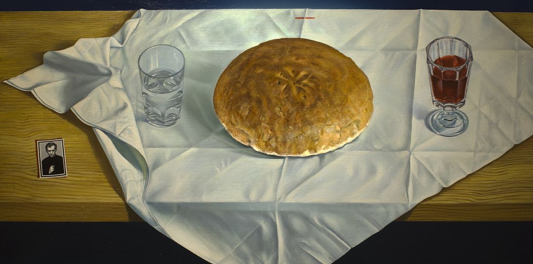 Marian Kępiński – Sacrum – 1984r., olej na płótnie. 46,5x74 cm, wł. Muzeum Archidiecezji Warszawskiej