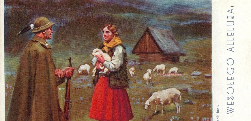 J. Kossak, Wesołego Alleluja! Nakł. Ludowa Sztuka w obrazach, źródło: domena publiczna