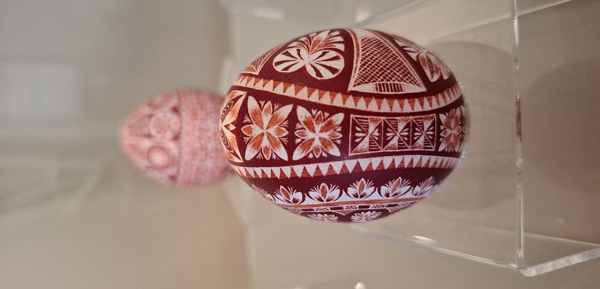 Kroszonki wykonane przez Leszka Jęczmyka na wystawie w Zamku Piastowskim