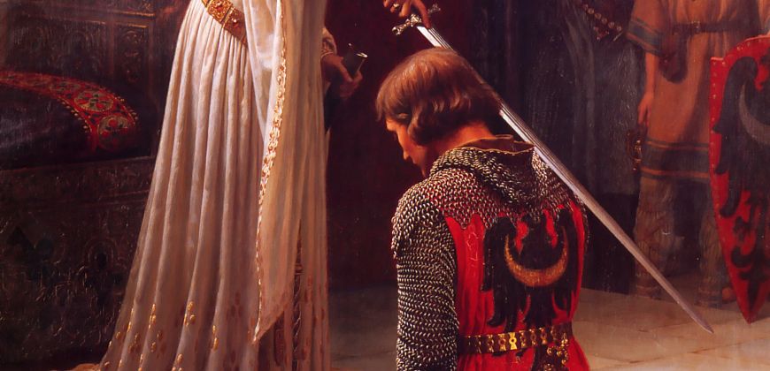 Edmund Blair Leighton, Pasowanie na rycerza, 1901, kolekcja prywatna, fot. domena publiczna, Wikipedia